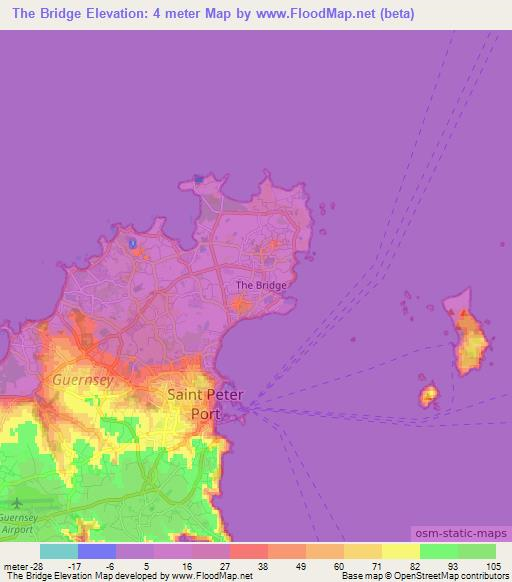 The Bridge,Guernsey Elevation Map