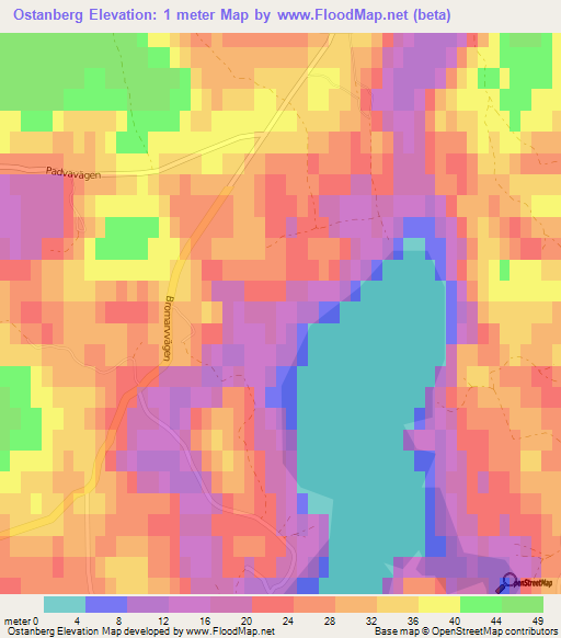 Ostanberg,Finland Elevation Map