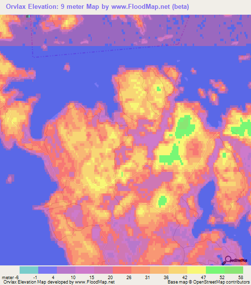 Orvlax,Finland Elevation Map