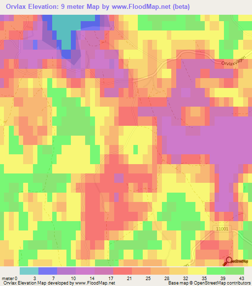 Orvlax,Finland Elevation Map