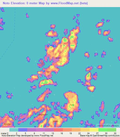 Noto,Finland Elevation Map