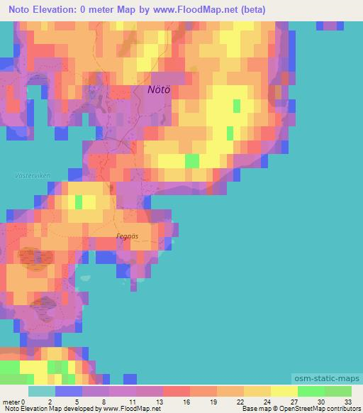 Noto,Finland Elevation Map