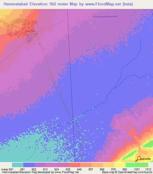 Hemmatabad,Iran Elevation Map