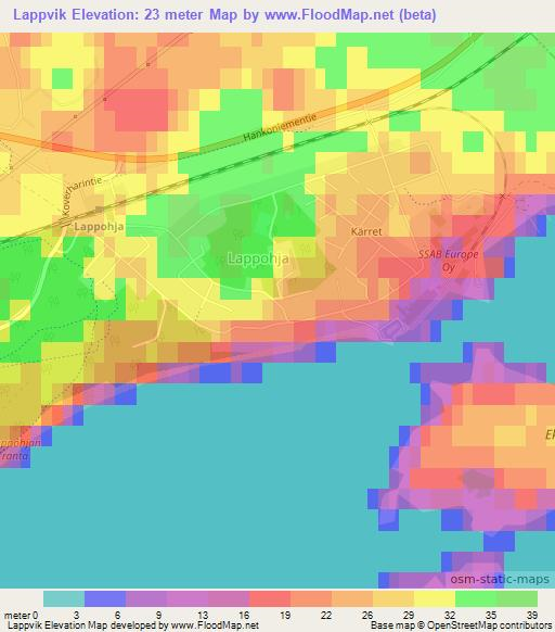 Lappvik,Finland Elevation Map