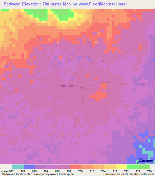 Badweyn,Somalia Elevation Map