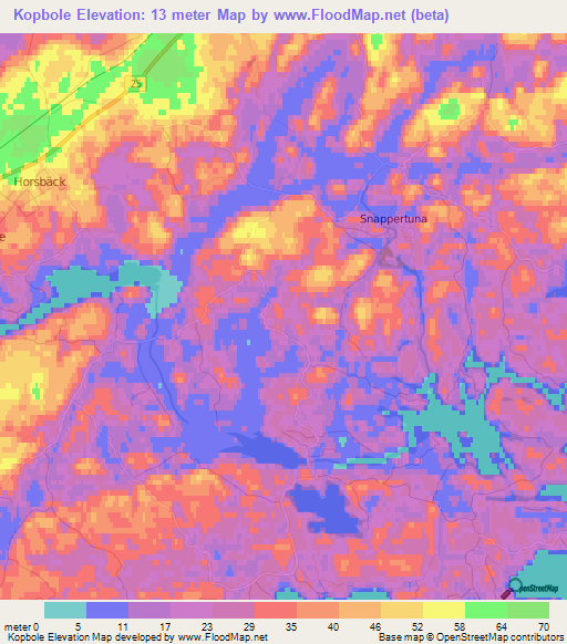 Kopbole,Finland Elevation Map