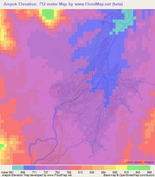 Arepok,Ethiopia Elevation Map