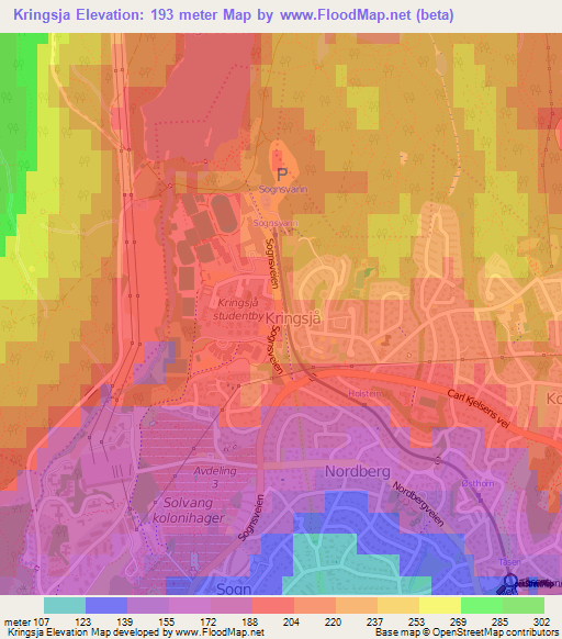 Kringsja,Norway Elevation Map