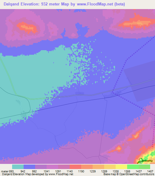 Dalqand,Iran Elevation Map