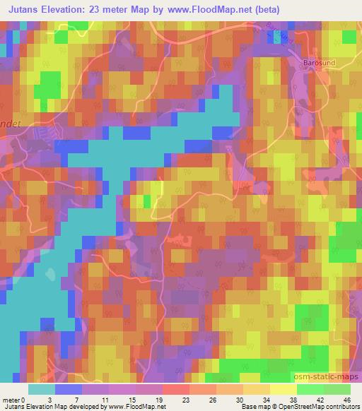 Jutans,Finland Elevation Map