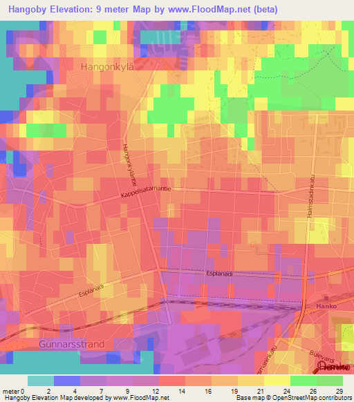 Hangoby,Finland Elevation Map