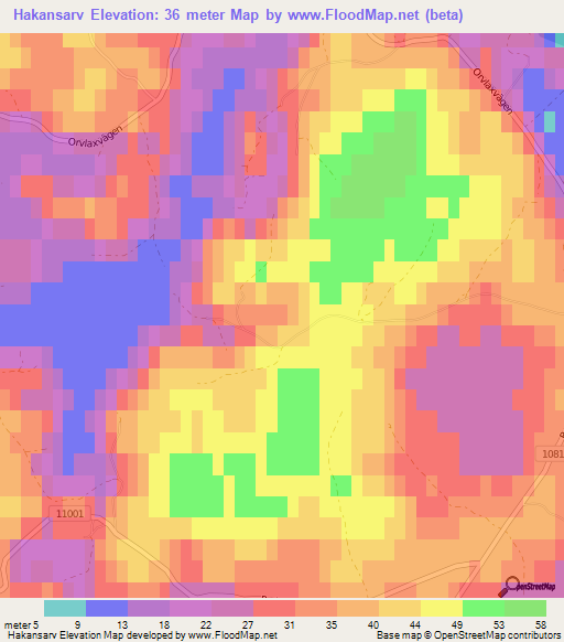 Hakansarv,Finland Elevation Map