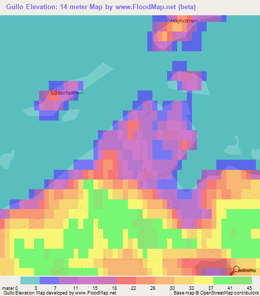 Gullo,Finland Elevation Map