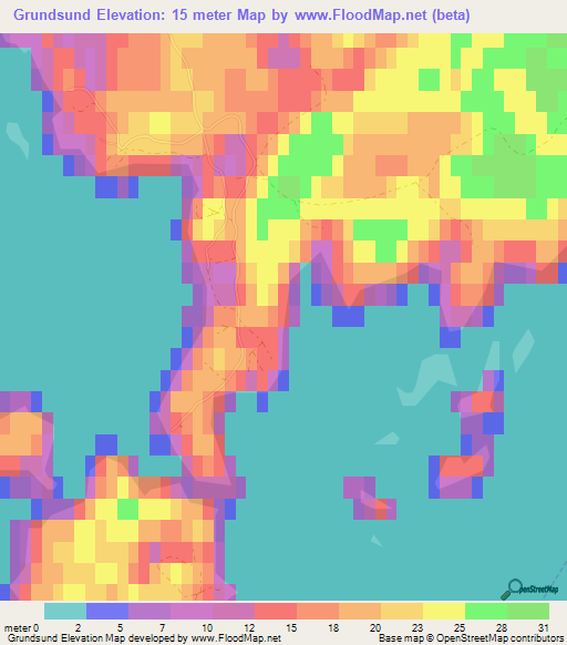 Grundsund,Finland Elevation Map