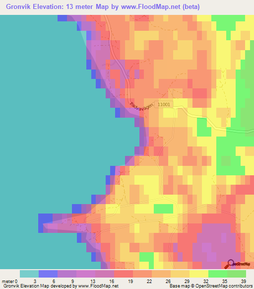 Gronvik,Finland Elevation Map