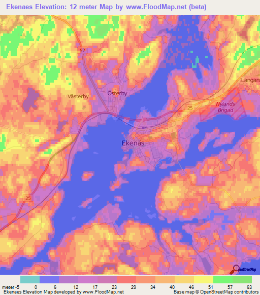 Ekenaes,Finland Elevation Map