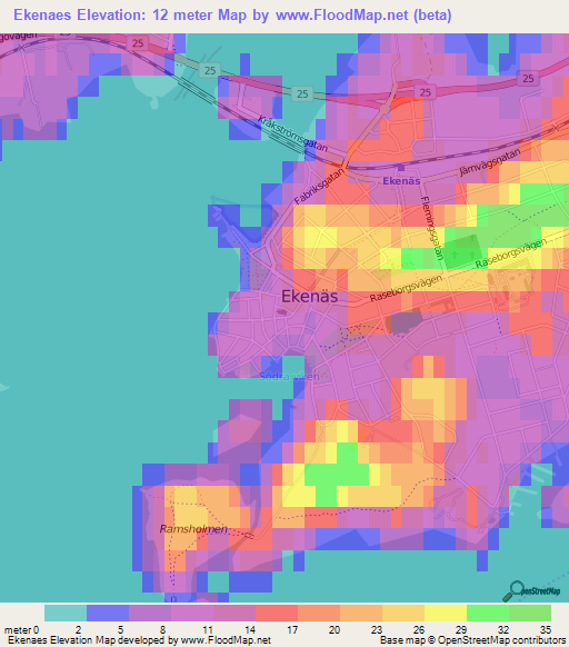 Ekenaes,Finland Elevation Map