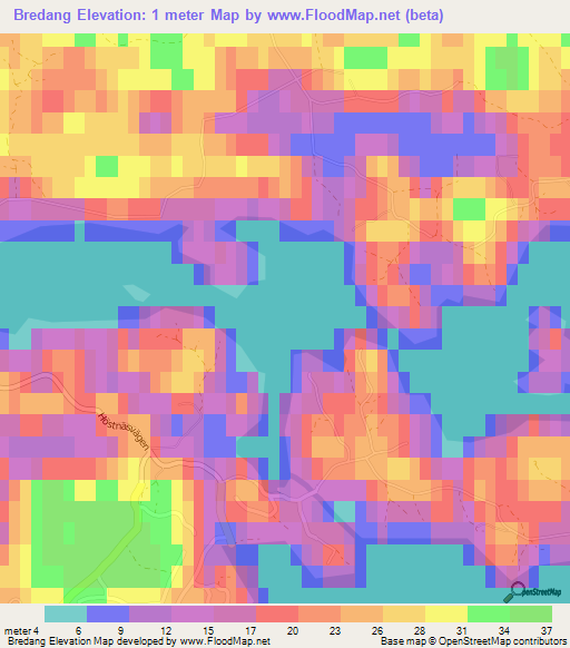 Bredang,Finland Elevation Map