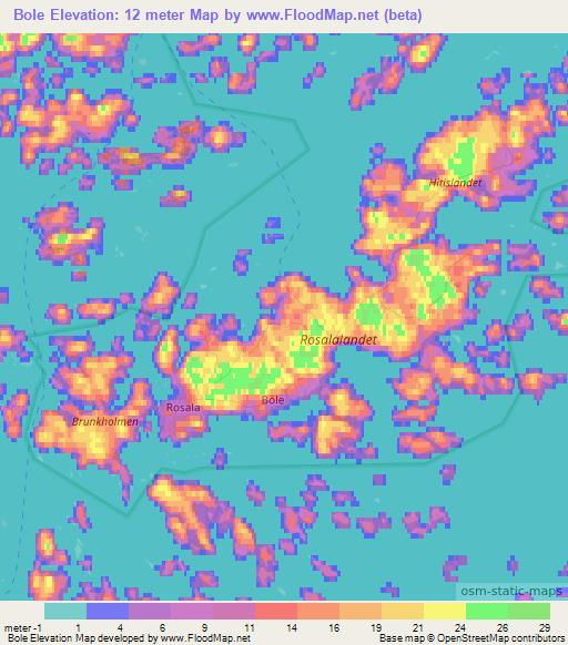 Bole,Finland Elevation Map