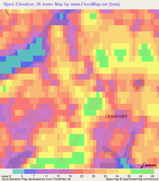 Bjurs,Finland Elevation Map