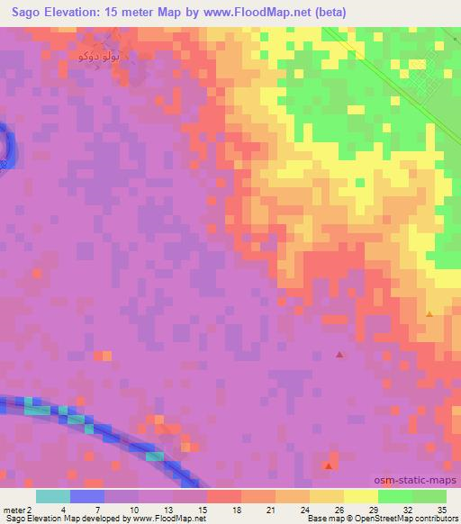 Sago,Mauritania Elevation Map