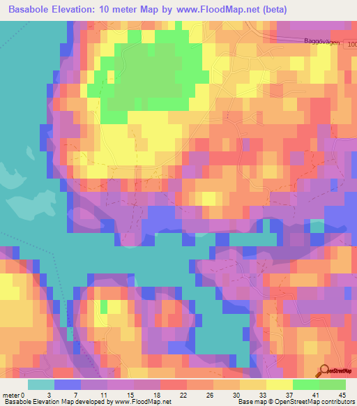 Basabole,Finland Elevation Map