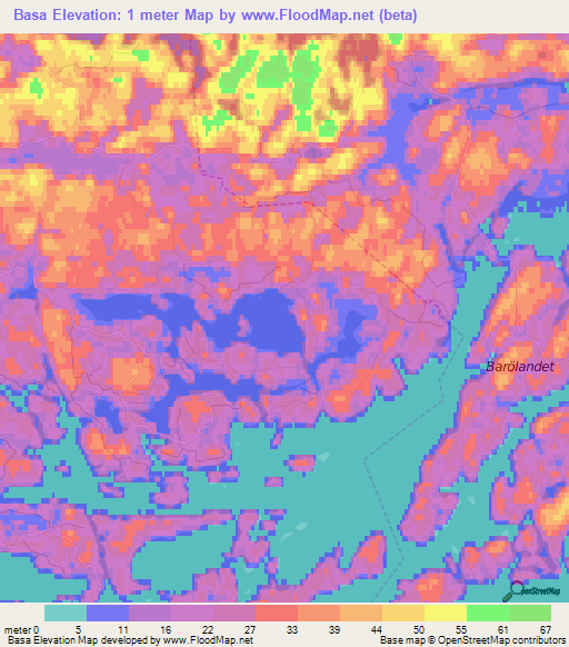 Basa,Finland Elevation Map