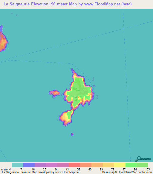 La Seigneurie,Guernsey Elevation Map