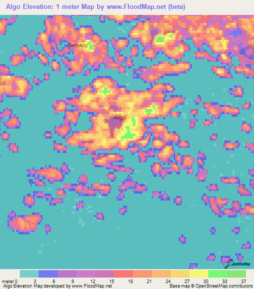Algo,Finland Elevation Map