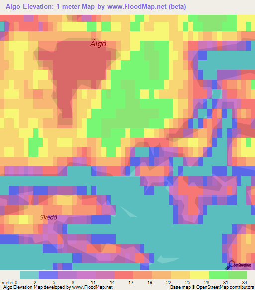 Algo,Finland Elevation Map