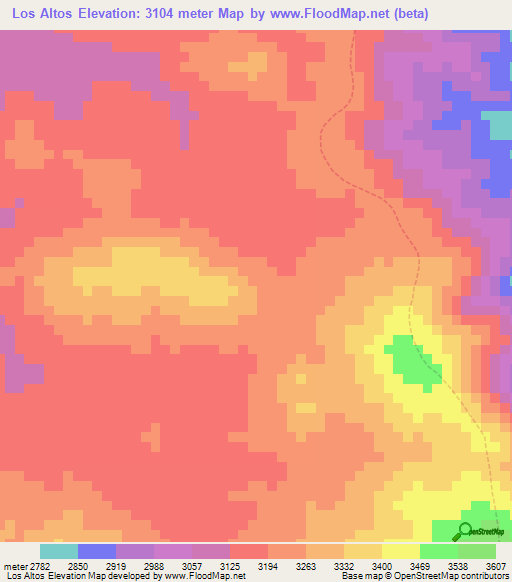 Los Altos,Peru Elevation Map