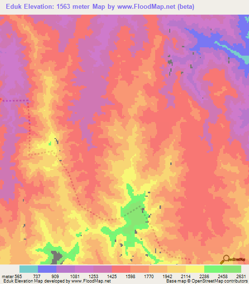 Eduk,Eritrea Elevation Map