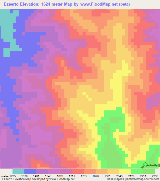 Ezeerto,Eritrea Elevation Map