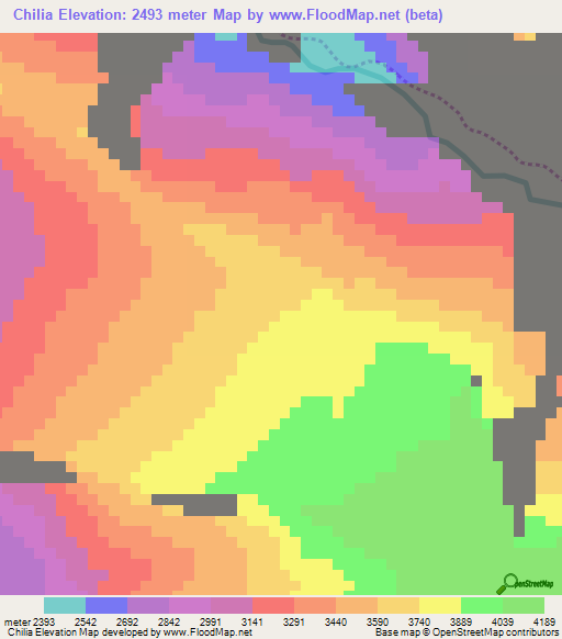 Chilia,Peru Elevation Map