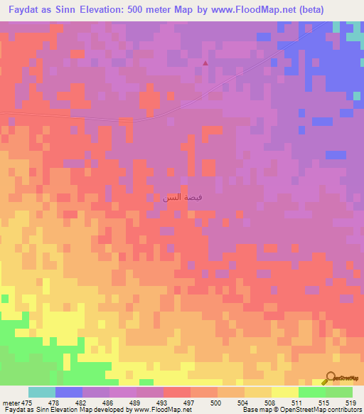 Faydat as Sinn,Syria Elevation Map