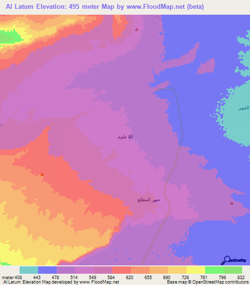 Al Latum,Syria Elevation Map