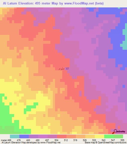 Al Latum,Syria Elevation Map