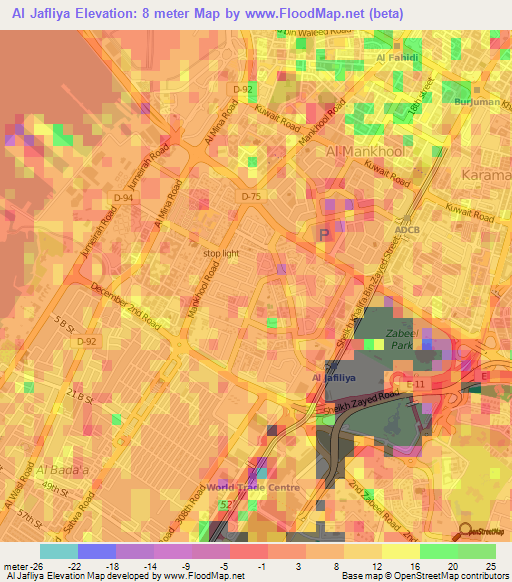 Al Jafliya,United Arab Emirates Elevation Map