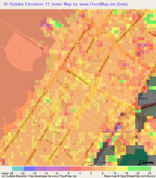 Al Hudaba,United Arab Emirates Elevation Map