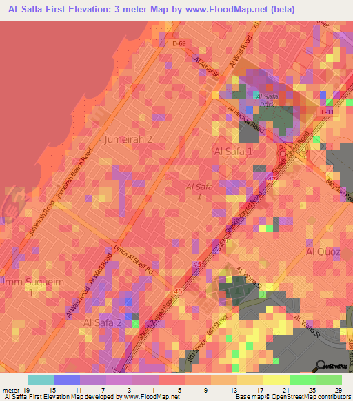 Al Saffa First,United Arab Emirates Elevation Map