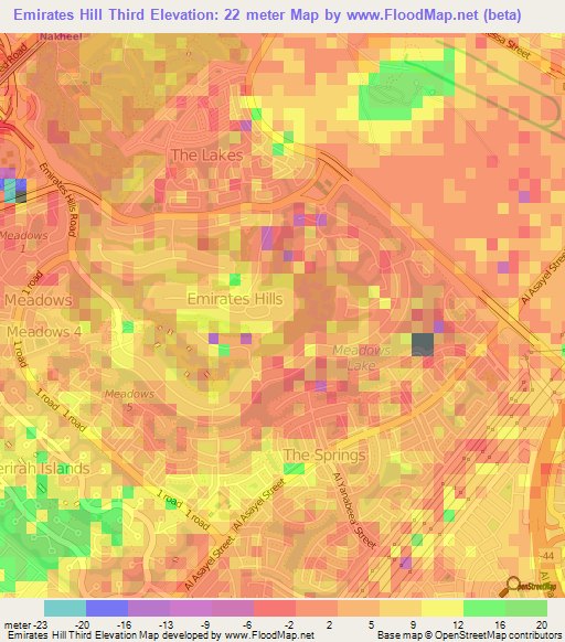 Emirates Hill Third,United Arab Emirates Elevation Map