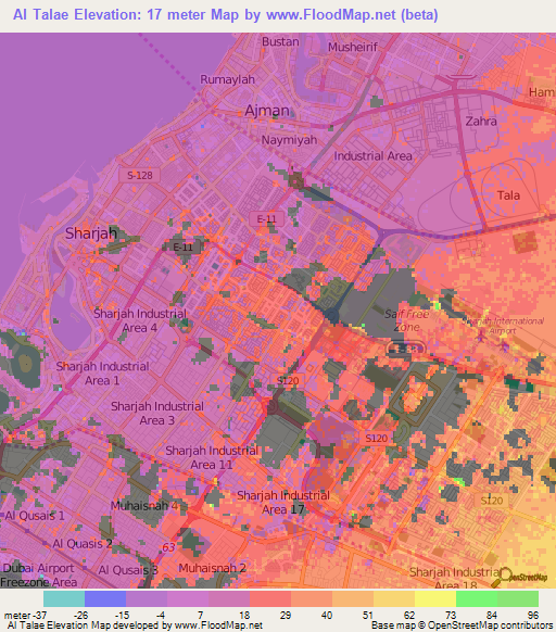 Al Talae,United Arab Emirates Elevation Map