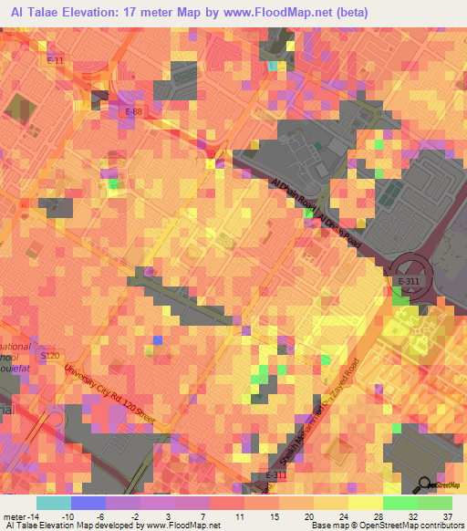 Al Talae,United Arab Emirates Elevation Map