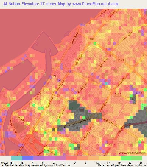 Al Nabba,United Arab Emirates Elevation Map
