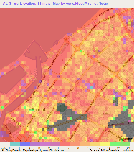 AL Sharq,United Arab Emirates Elevation Map