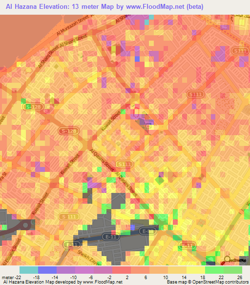 Al Hazana,United Arab Emirates Elevation Map
