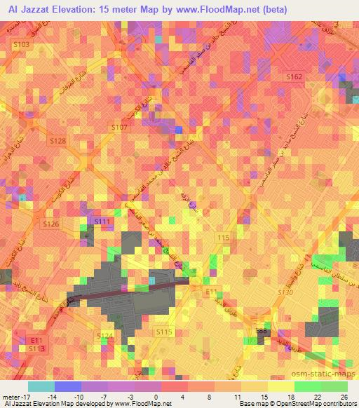 Al Jazzat,United Arab Emirates Elevation Map