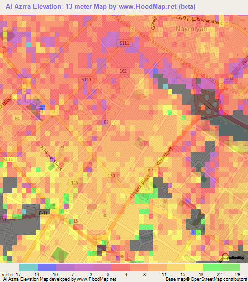 Al Azrra,United Arab Emirates Elevation Map