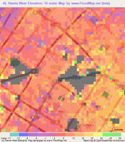 AL Ramla West,United Arab Emirates Elevation Map
