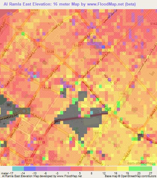 Al Ramla East,United Arab Emirates Elevation Map